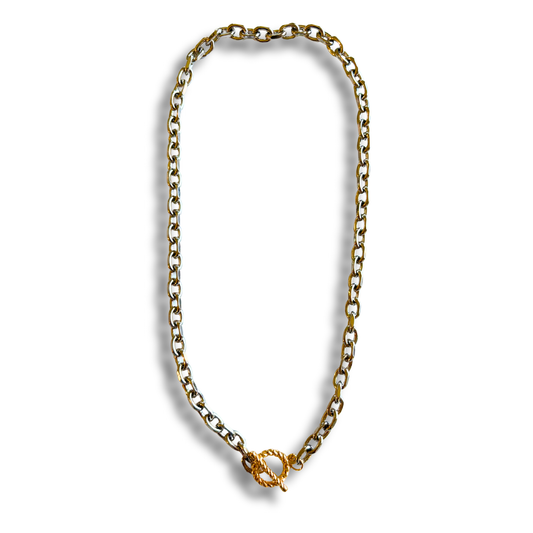 silver chain necklace on a white background