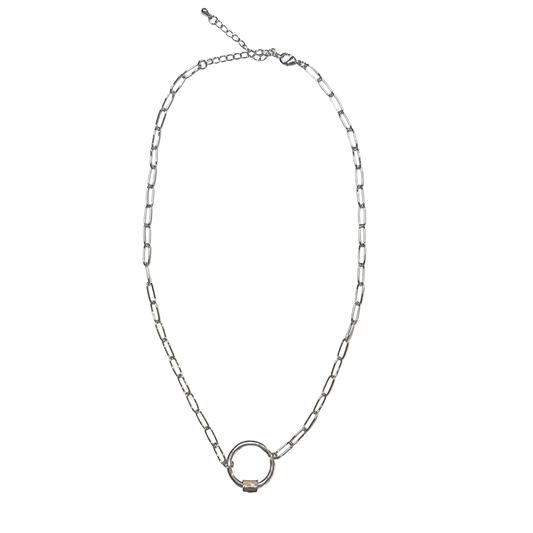 CREATE YOUR OWN - ROUND CARABINER CHARM NECKLACE