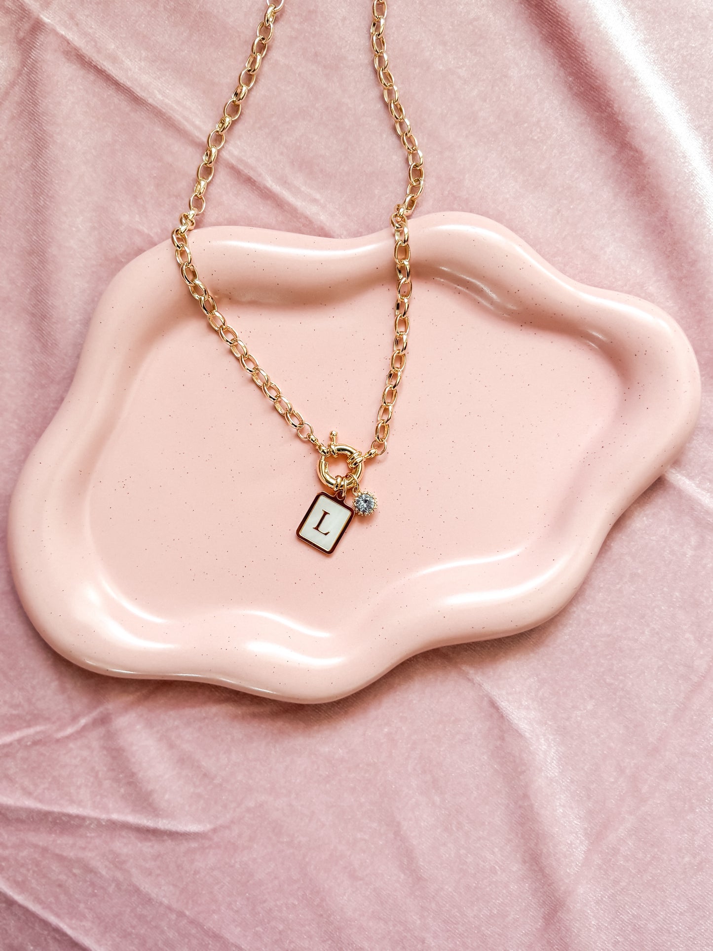 Birthstone + Initial Necklace