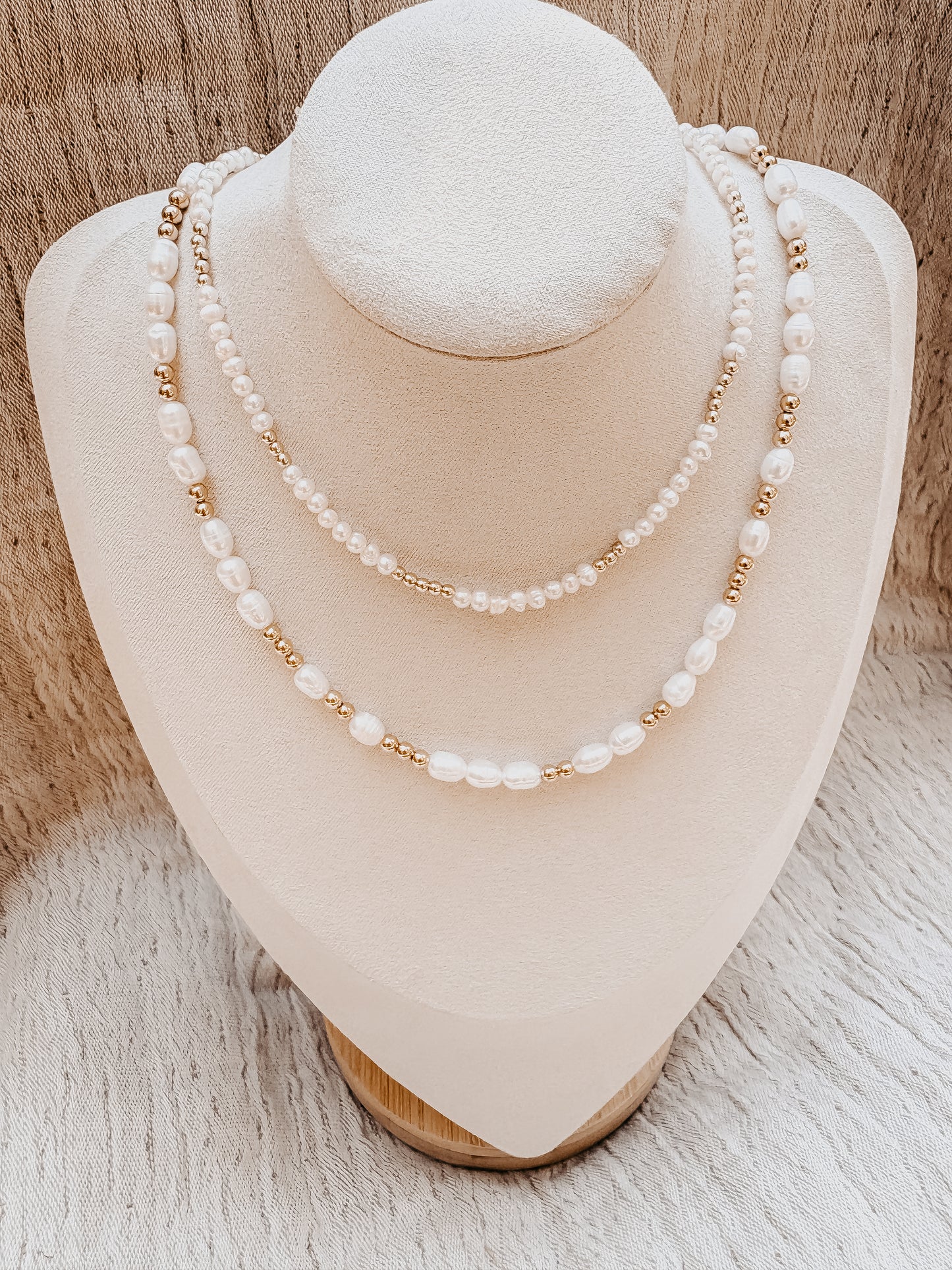 The Golden Days Collection - Small Beaded Pearl Necklace