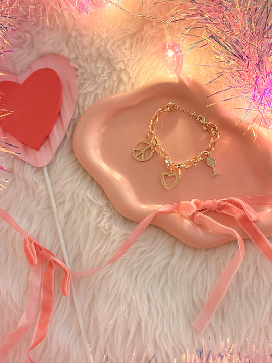 Girl Gang Galentine's Collection - Peace, Love, Wine Bracelet