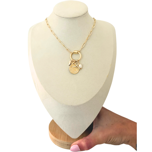 Redeemed Christian Charm Necklace | Gold-Filled Carabiner Necklace with Gospel Charms