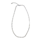 Silver paperclip chain necklace on a white background
