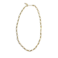 Gold chain necklace on a white background