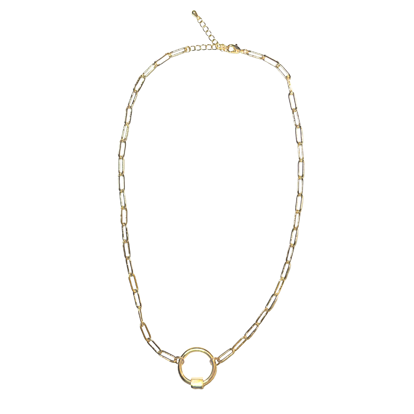 CREATE YOUR OWN - ROUND CARABINER CHARM NECKLACE