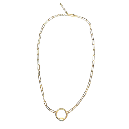 CREATE YOUR OWN - ROUND CARABINER CHARM NECKLACE