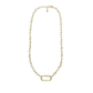 Gold chain necklace on a white background