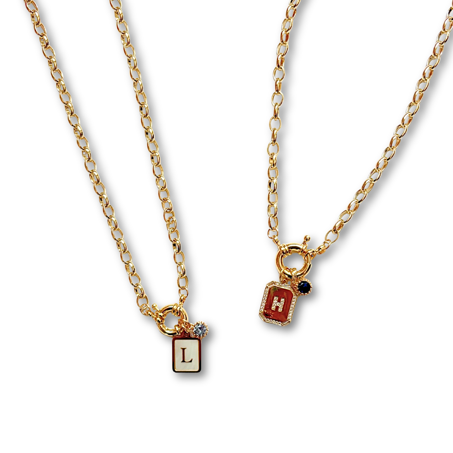 Birthstone + Initial Necklace