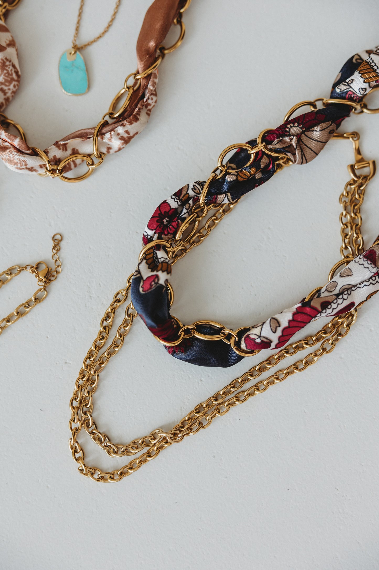 Meet Me at Midnight Navy Scarf Wrap Necklace