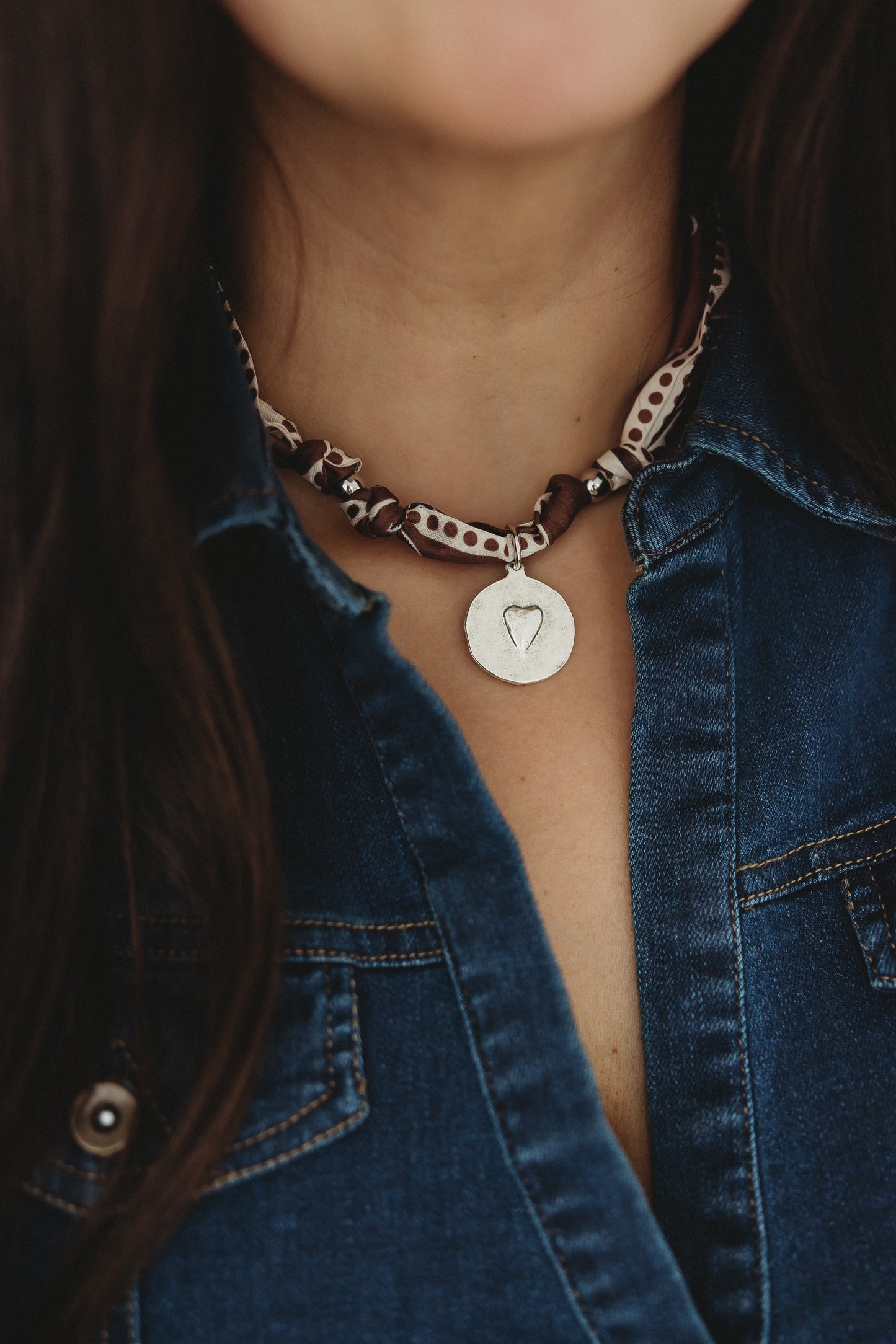 Timber + Smoke Brown Scarf Necklace