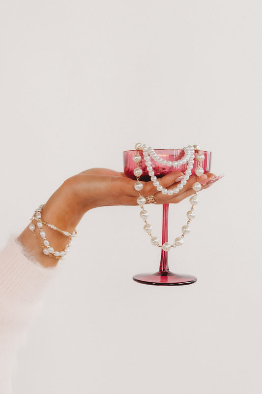 The Golden Days Collection - Large Beaded Pearl Bracelet