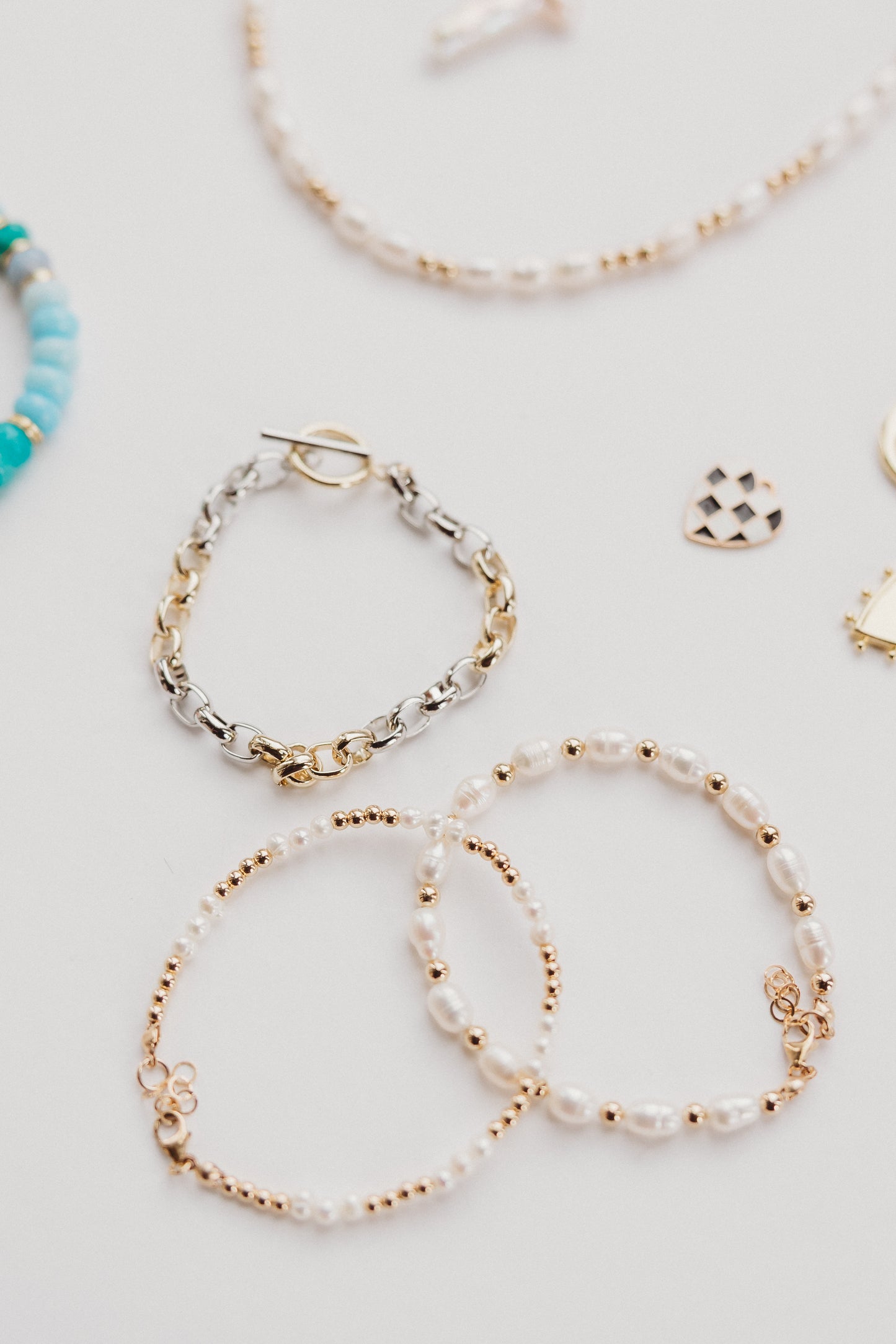 The Golden Days Collection - Large Beaded Pearl Bracelet