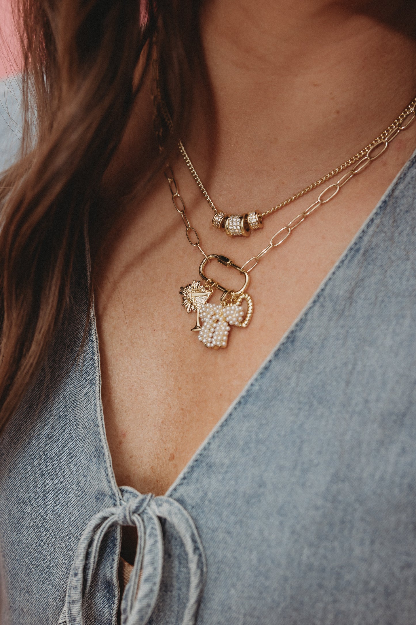 CREATE YOUR OWN - OVAL CARABINER CHARM NECKLACE