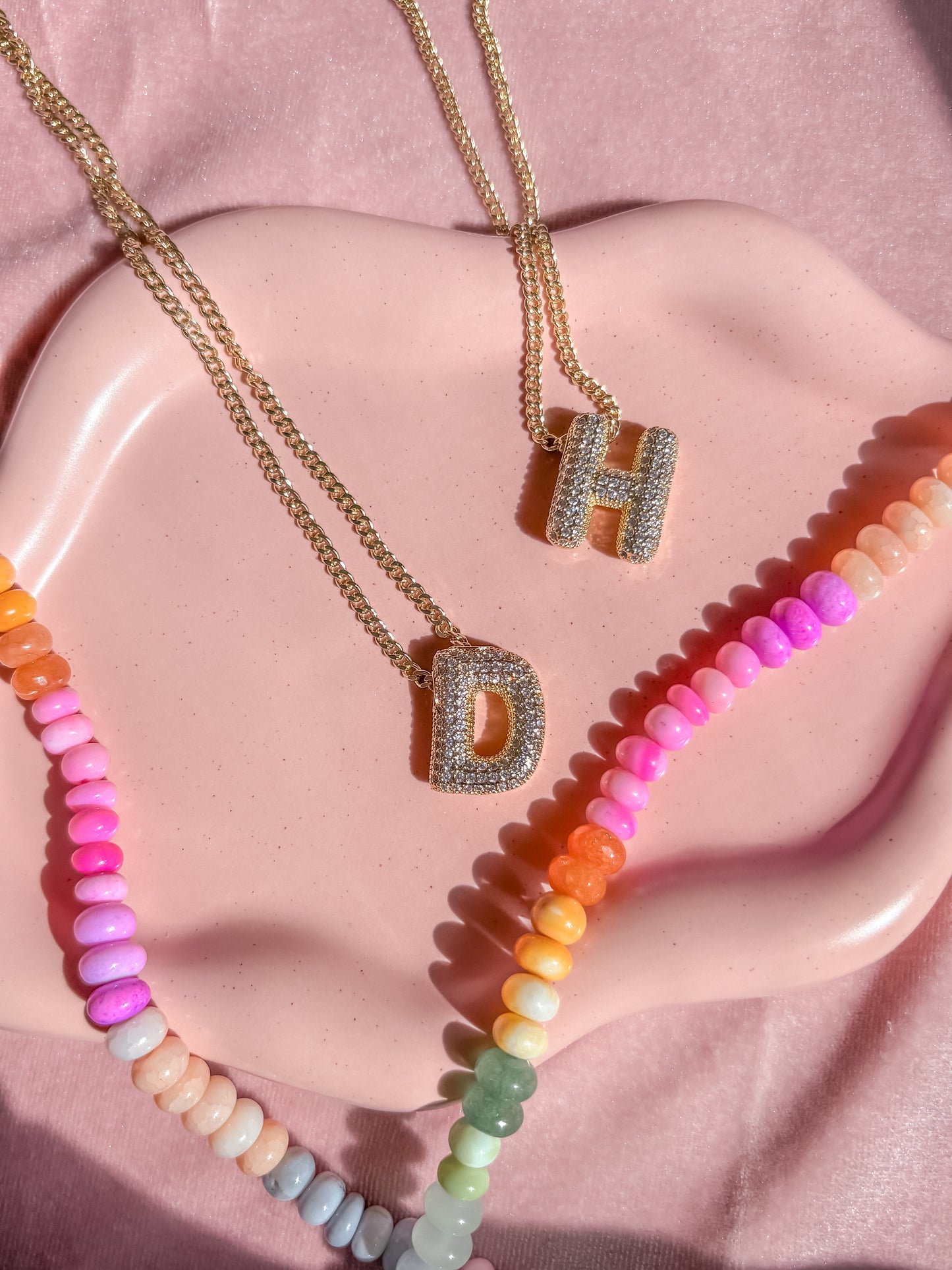 PRE-ORDER Rhinestone Initial Statement Necklace