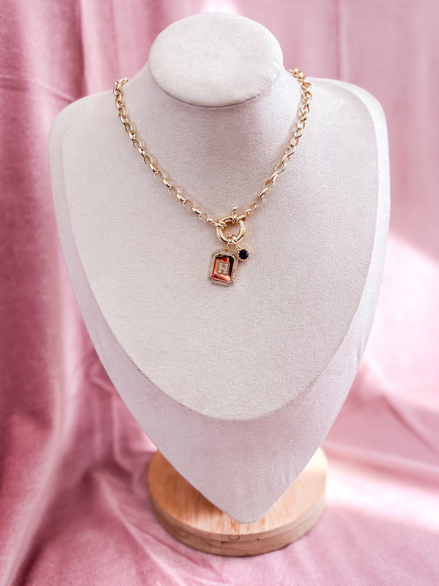 Birthstone + Initial Necklace