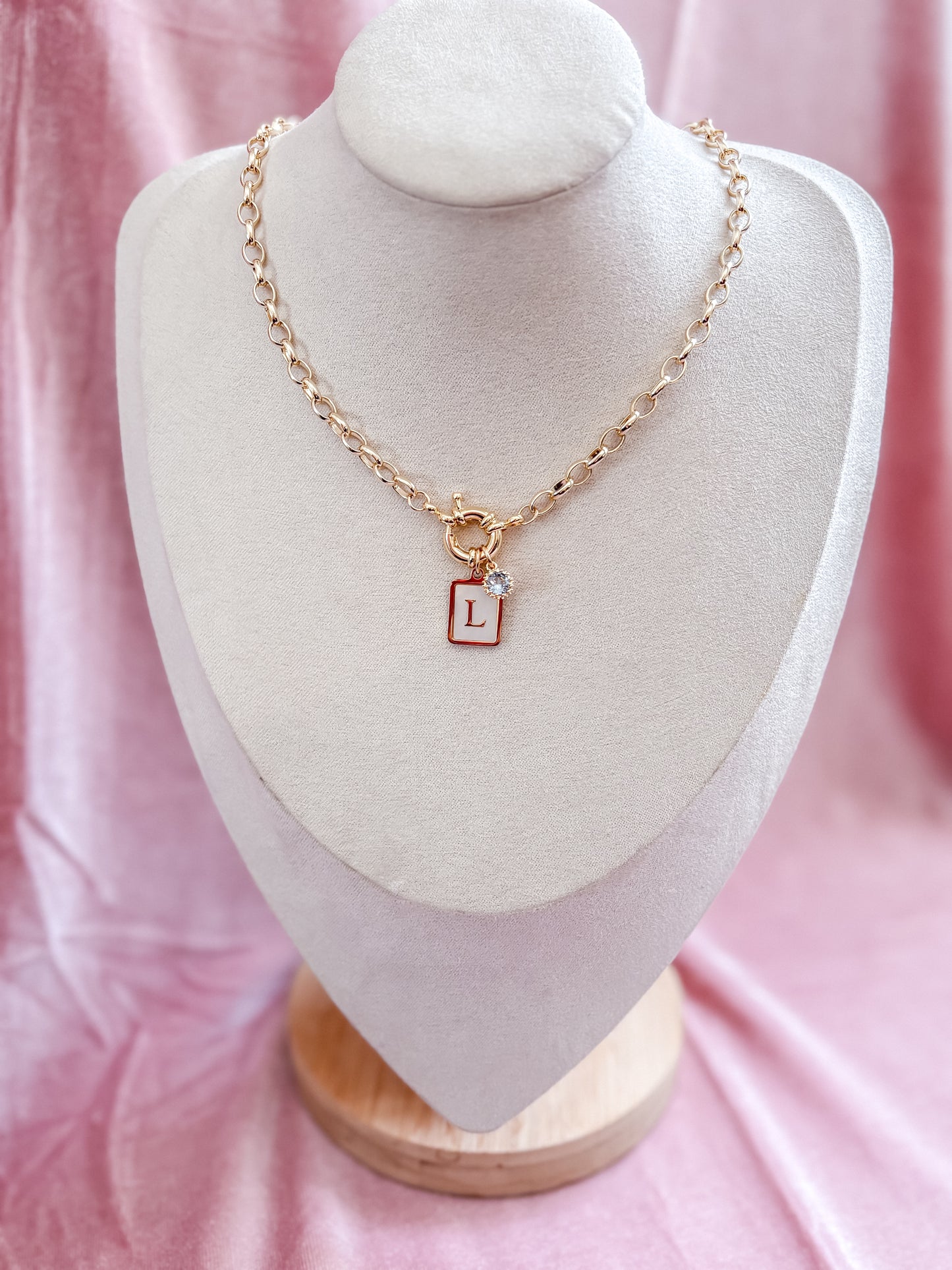 Birthstone + Initial Necklace