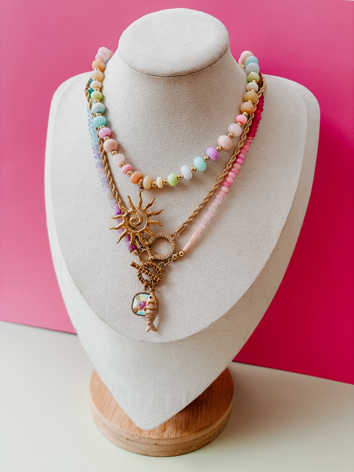 Rainbow Pastel Gemstone Necklace | Sugar & Sunshine Line