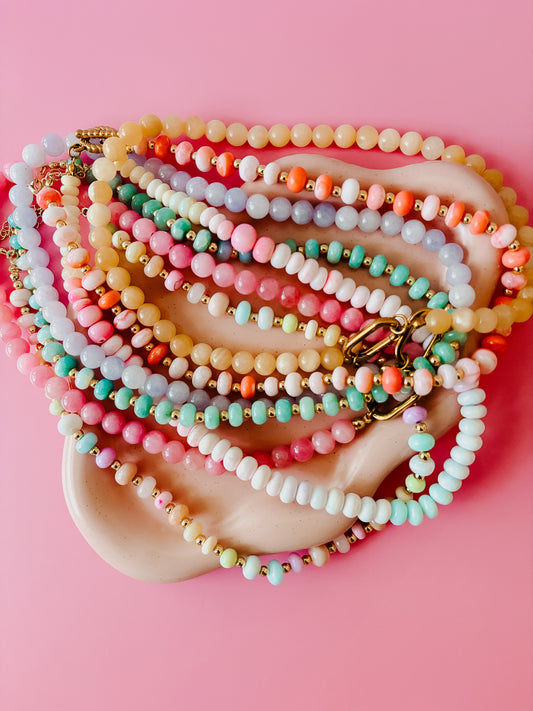 Pink Pastel Gemstone Necklace | Sugar & Sunshine Line