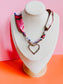 Wild Rose Pink Scarf Necklace