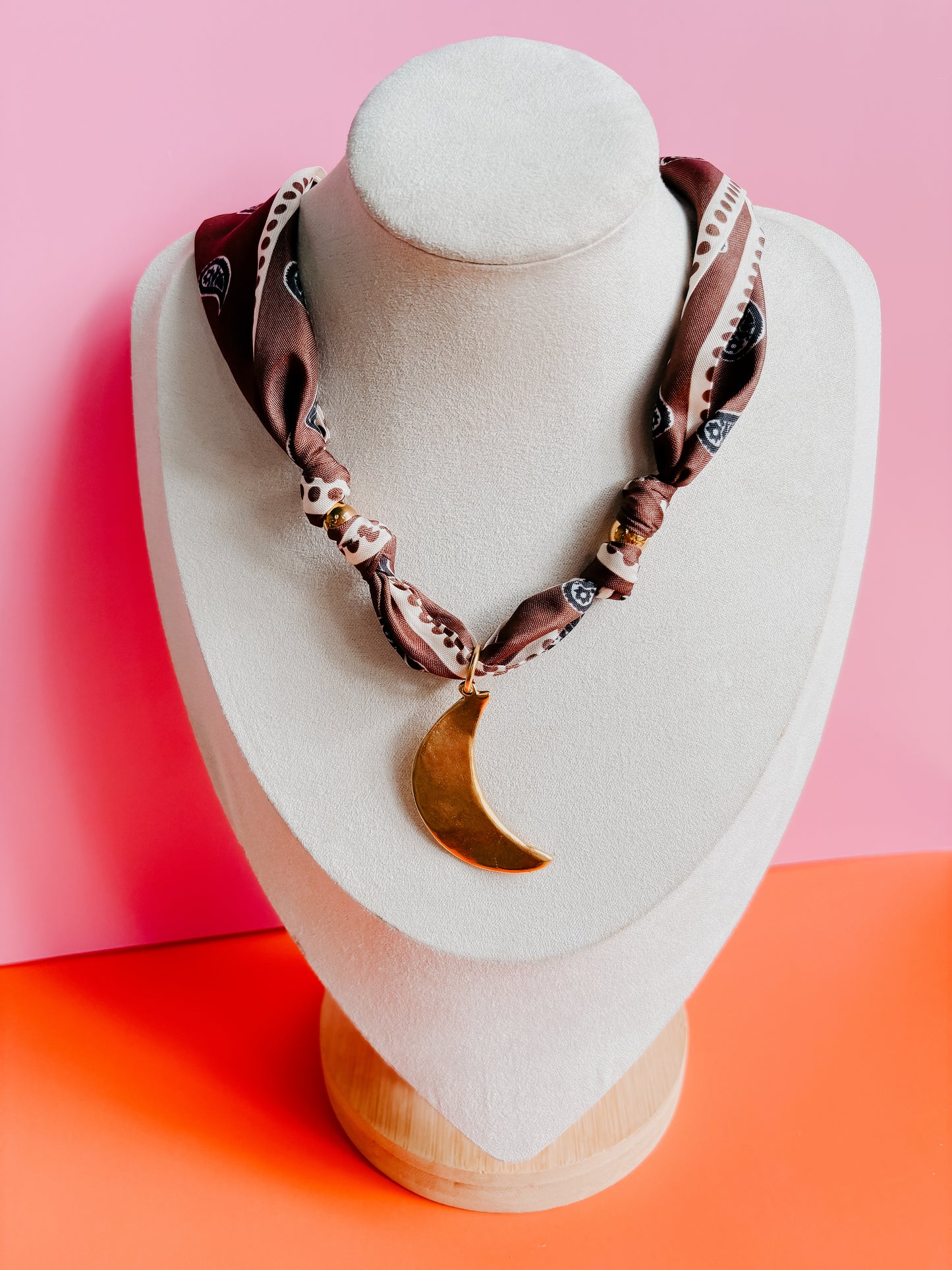 Timber + Smoke Brown Scarf Necklace