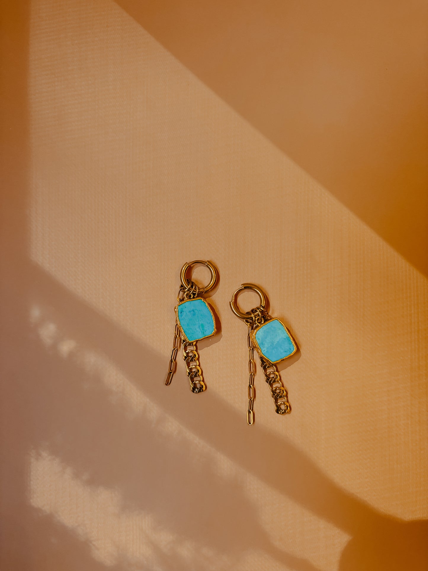 Open Sky Turquoise Huggie Earrings
