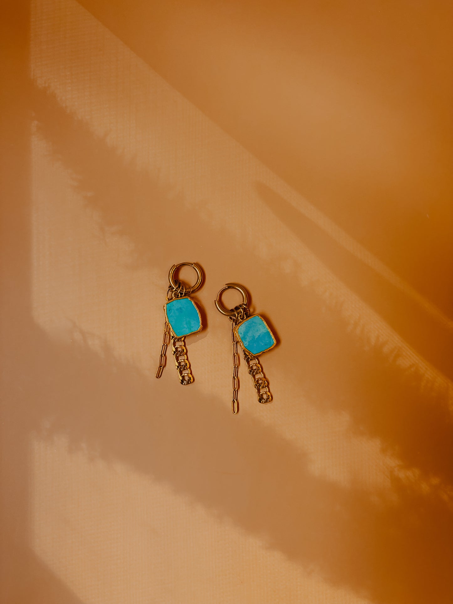 Open Sky Turquoise Huggie Earrings