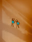 Open Sky Turquoise Huggie Earrings