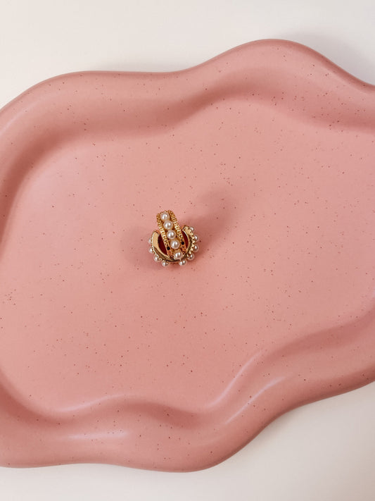 Vivienne Pearl Huggie Earrings