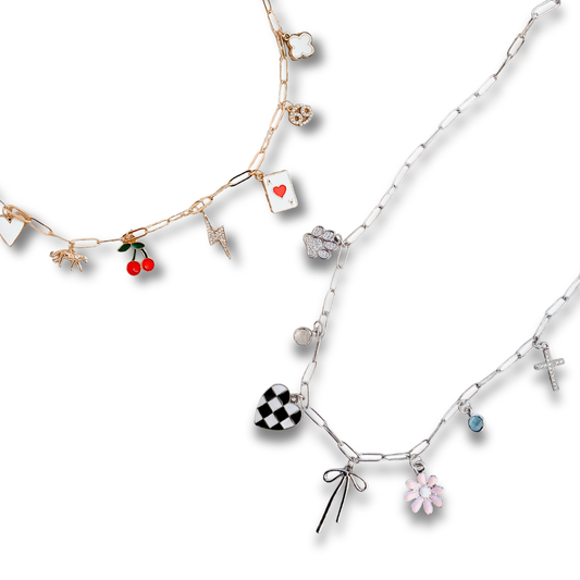 CREATE YOUR OWN - THIN PAPERCLIP CHARM NECKLACE