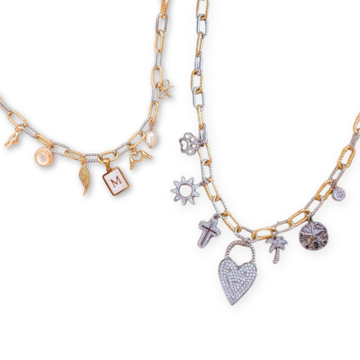 CREATE YOUR OWN - MIXED METAL CHARM NECKLACE