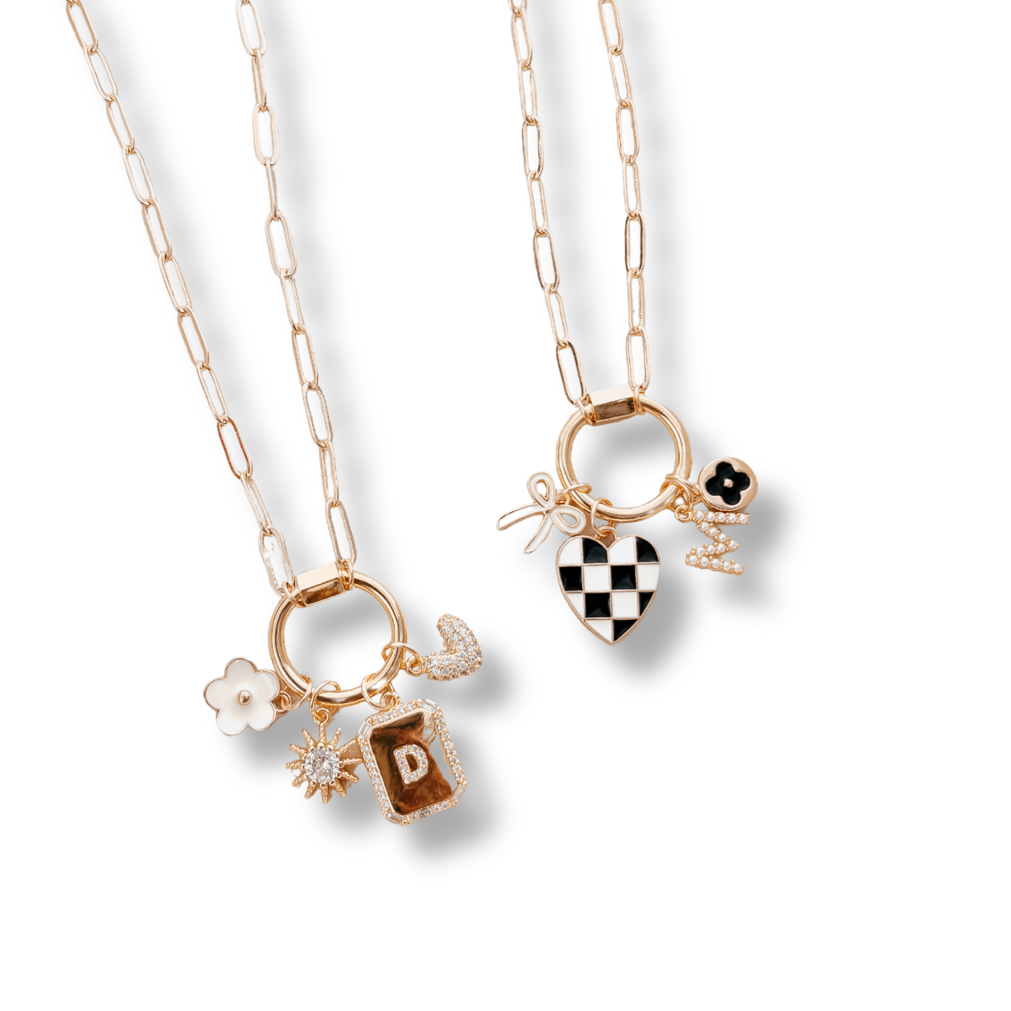 CREATE YOUR OWN - ROUND CARABINER CHARM NECKLACE