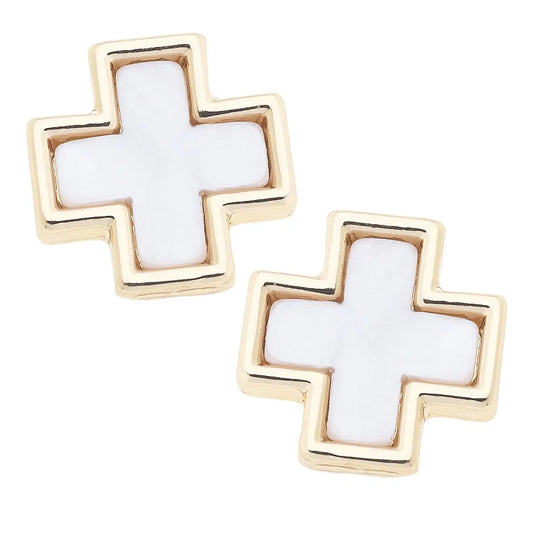 Faith Cross Stud Earrings